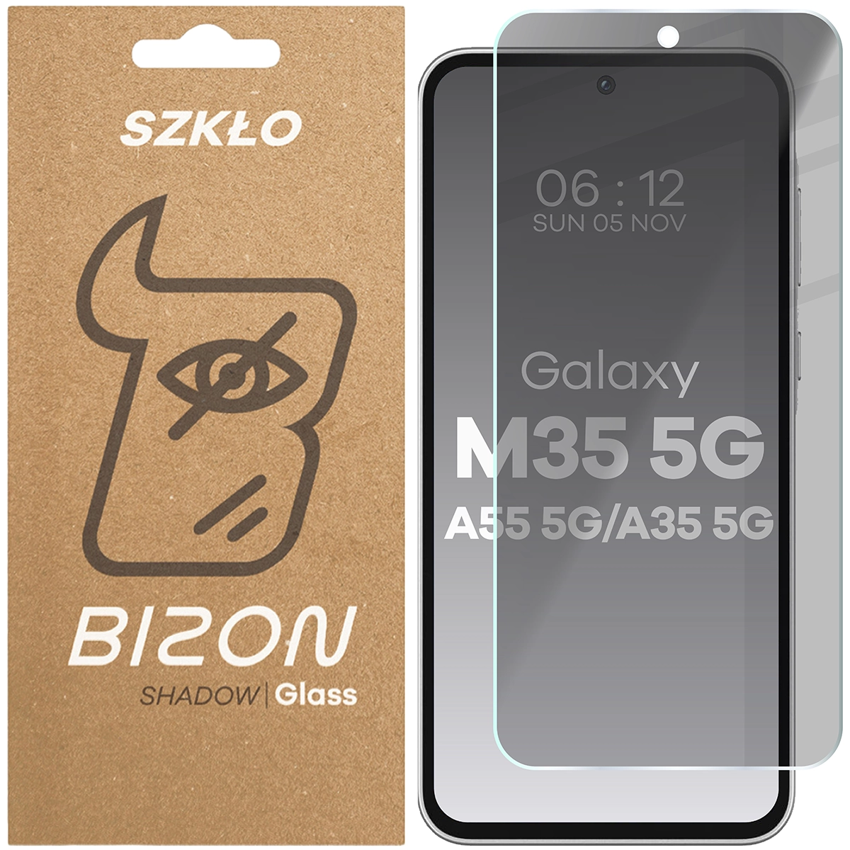 Szkło prywatyzujące Bizon Glass Clear Shadow do Galaxy M35 5G / A55 5G / A35 5G